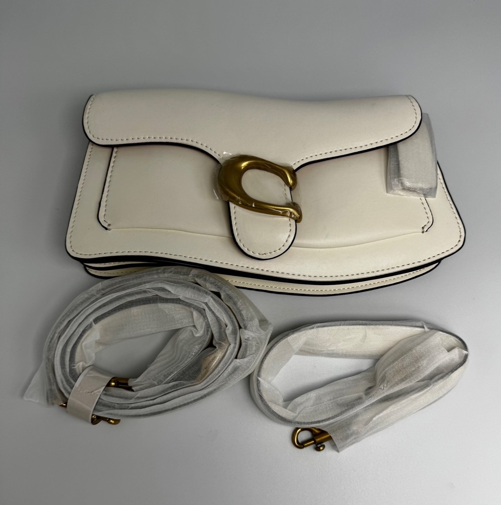 🆕 Coach Tabby Shoulder Bag 26 Chalk Brass Leather